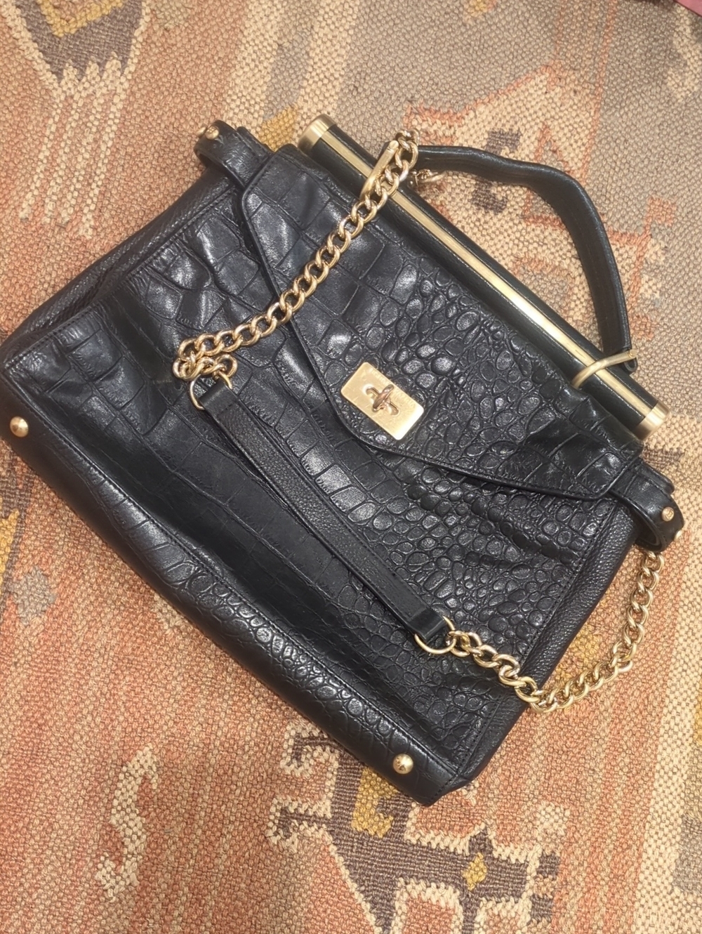Genuine Leather Croc Embossed Lady Bag